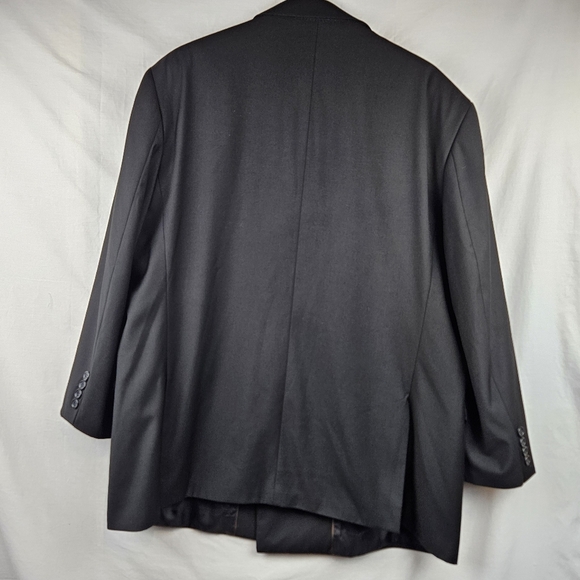 Caravelli‎ Men's Black Suit Jacket Blazer 46R 40W Double Breasted - Picture 2 of 6